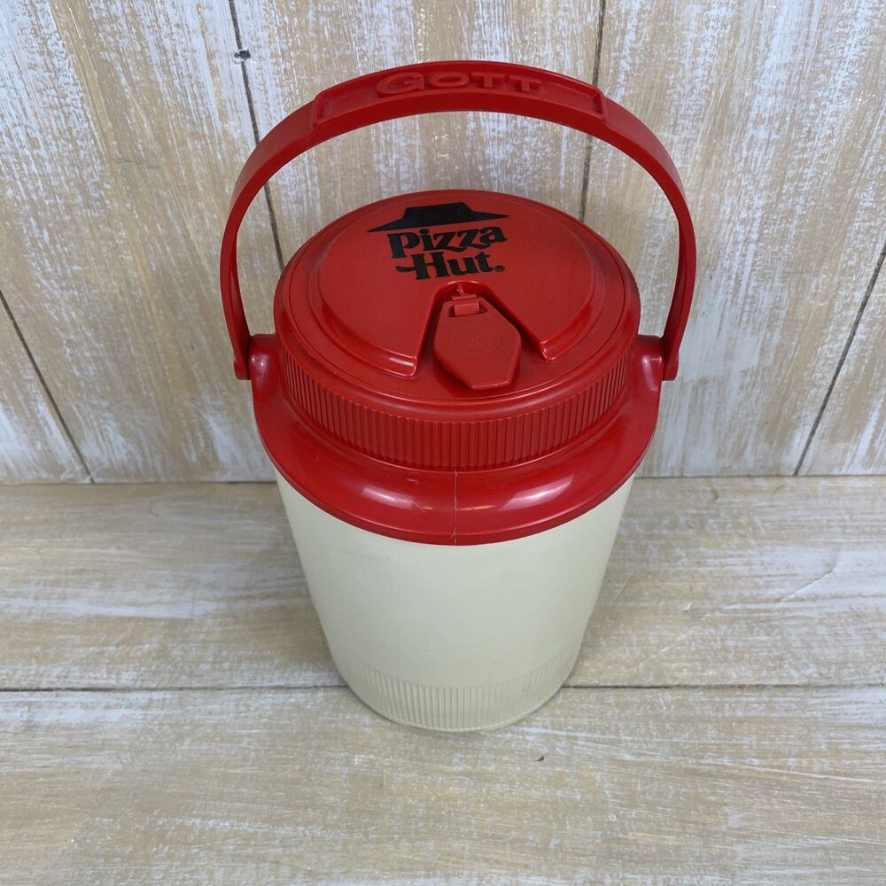 Vintage Pizza Hut Logo Half-Gallon Jug Tan/Red by Gott Model 1502